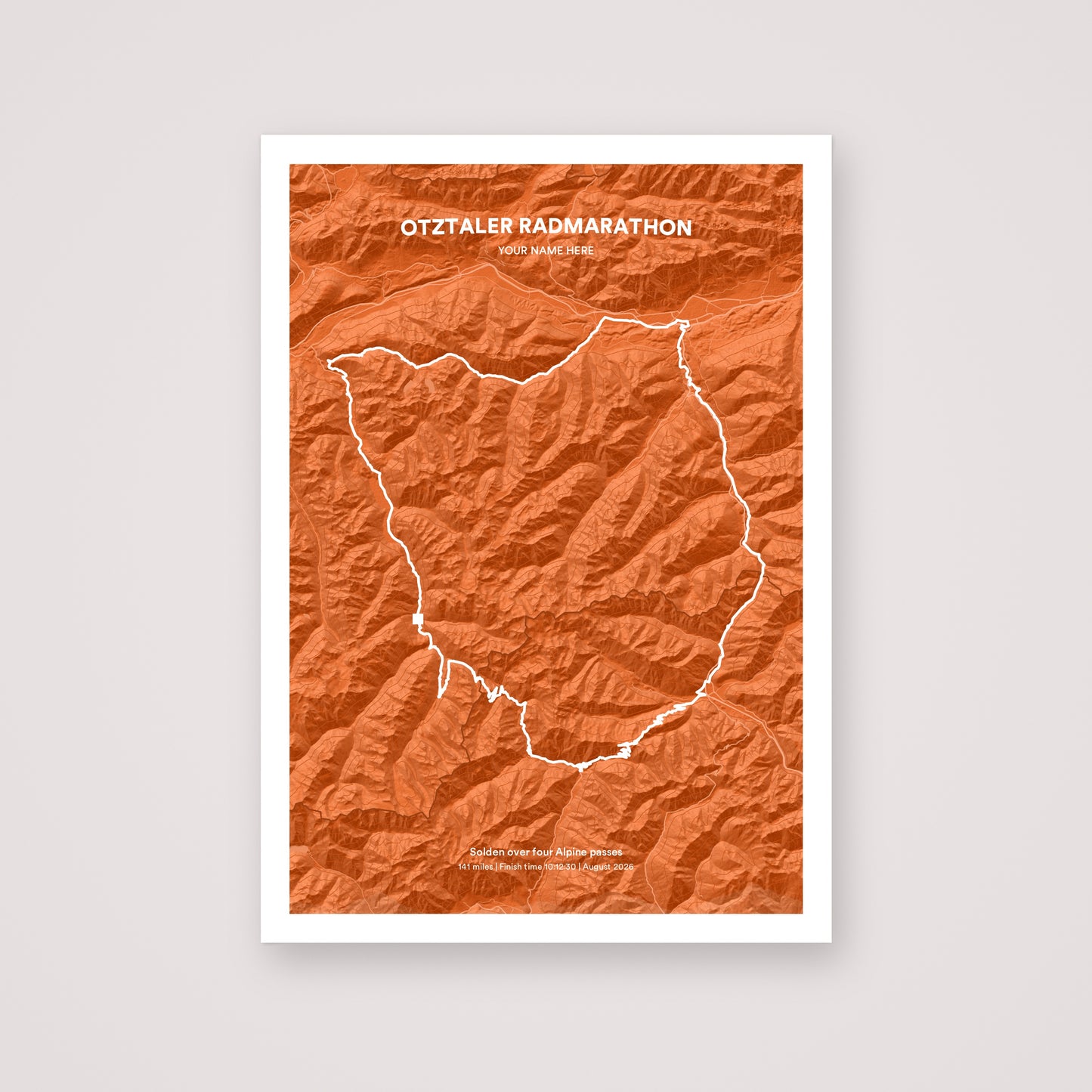 Otztaler Radmarathon personalised map print