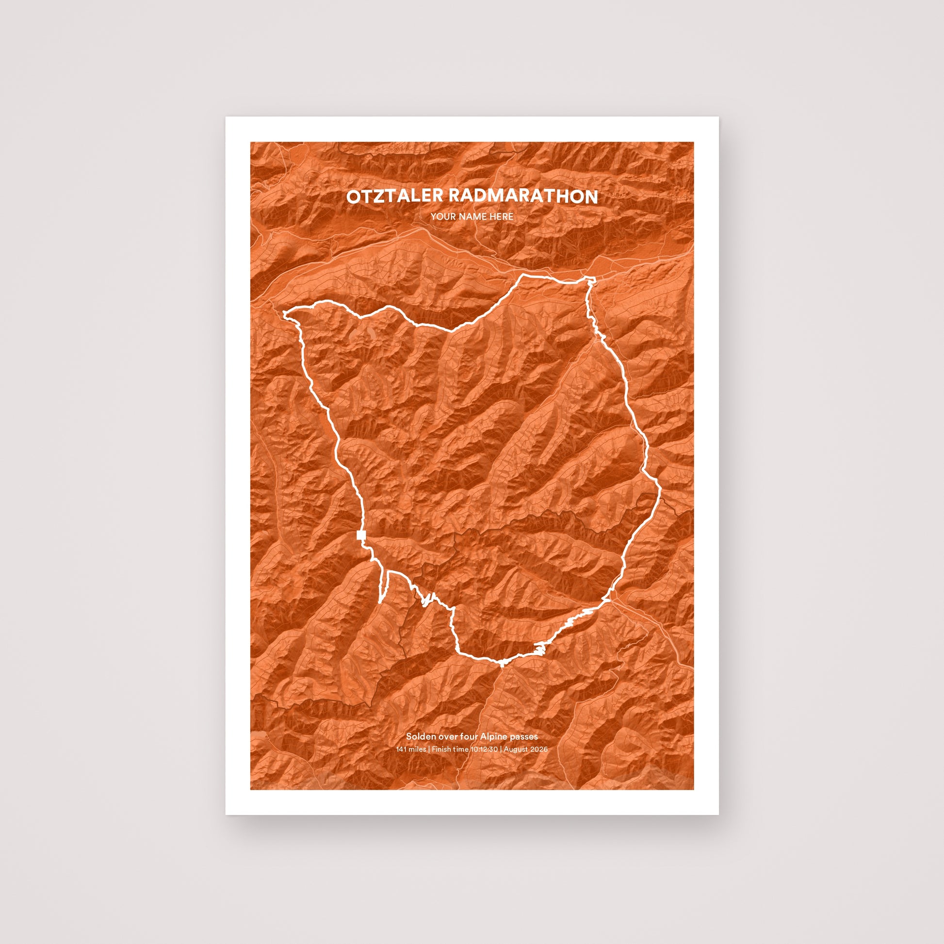 Otztaler Radmarathon personalised map print