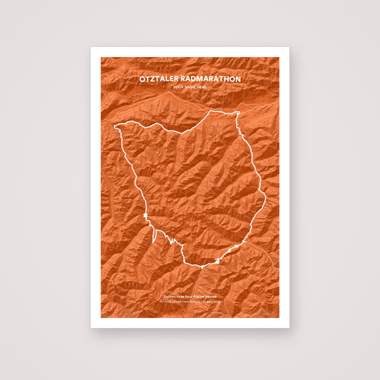 Otztaler Radmarathon personalised map print
