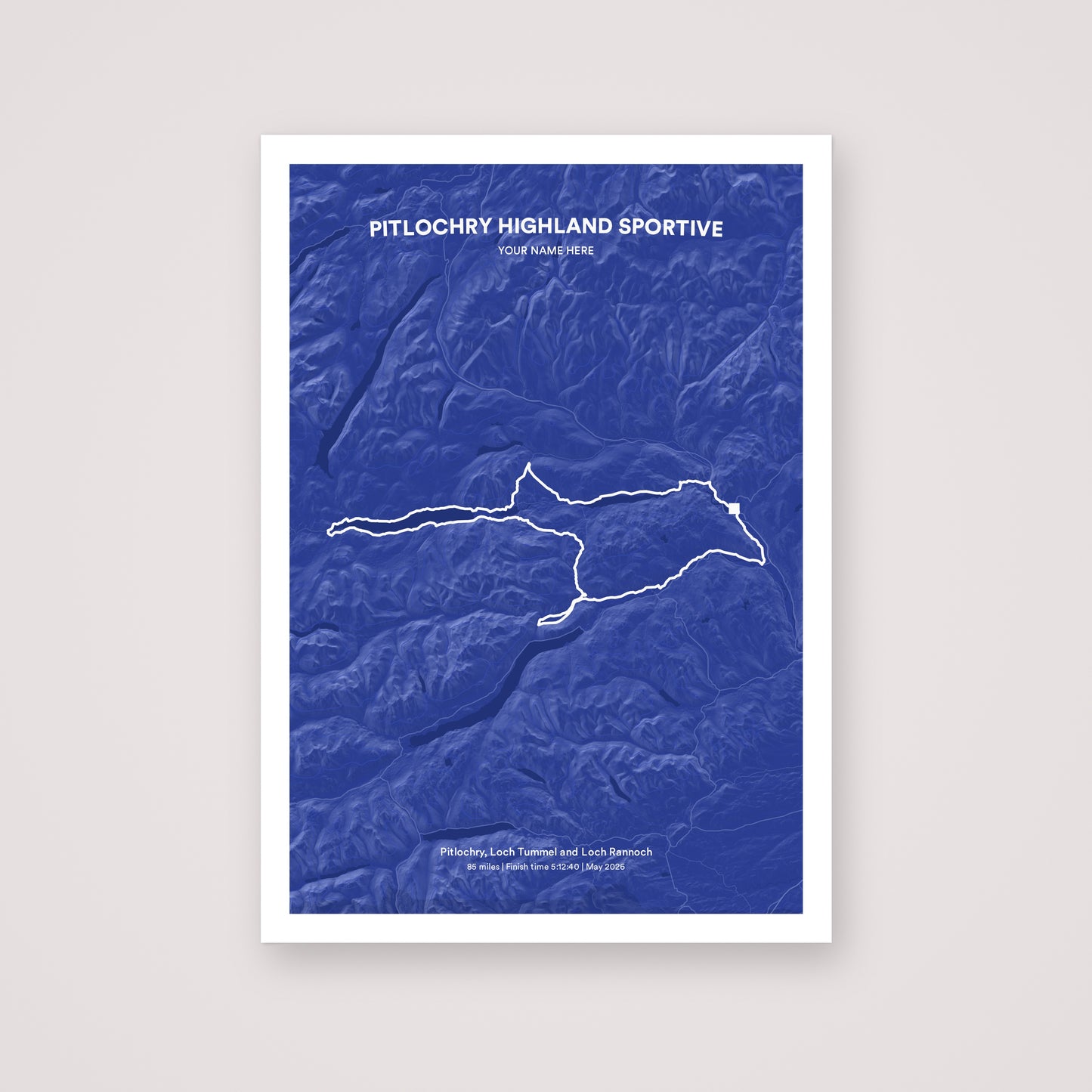 Pitlochry Highland Sportive personalised map print