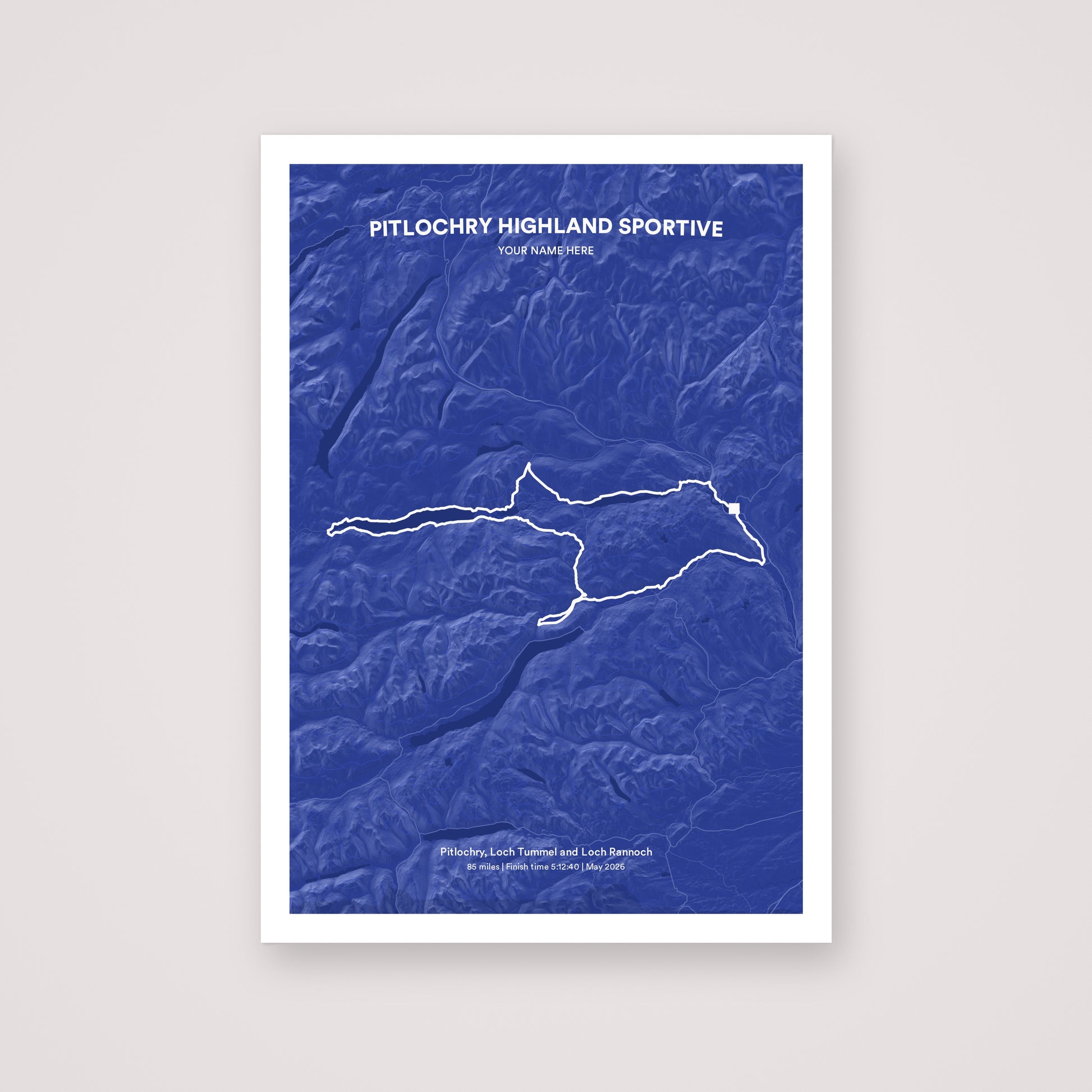 Pitlochry Highland Sportive personalised map print