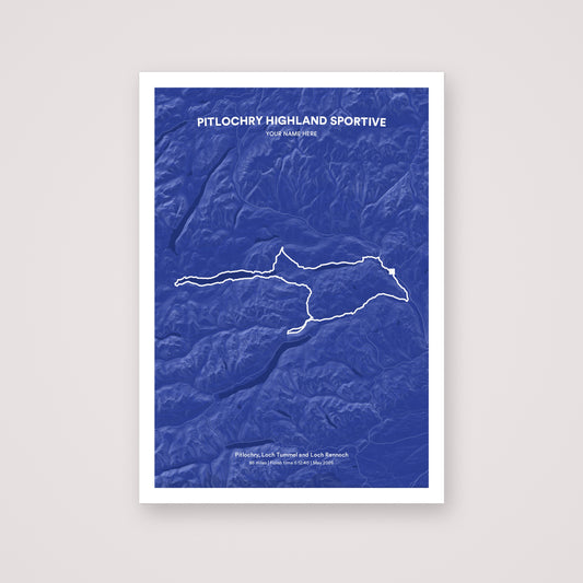 Pitlochry Highland Sportive personalised map print