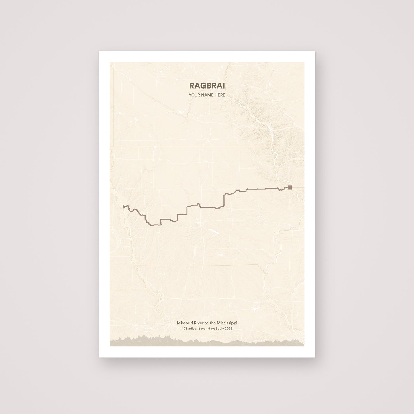 RAGBRAI personalised map print