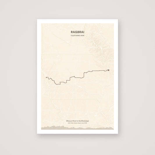 RAGBRAI personalised map print