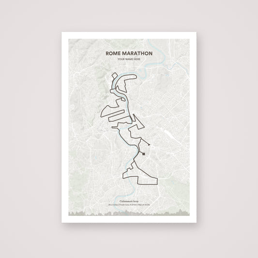 Rome Marathon personalised map print