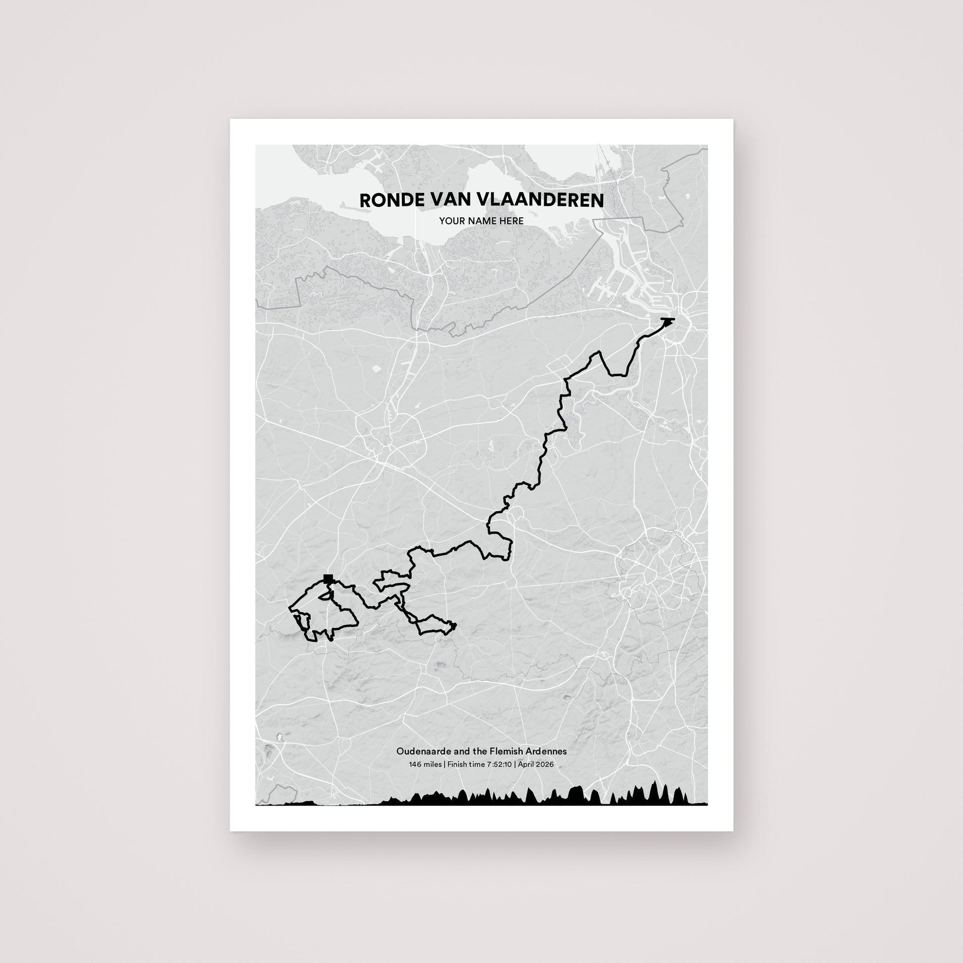 Ronde van Vlaanderen personalised map print