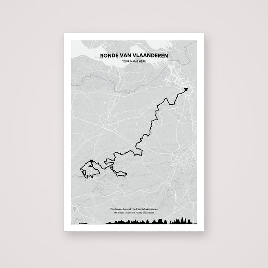 Ronde van Vlaanderen personalised map print