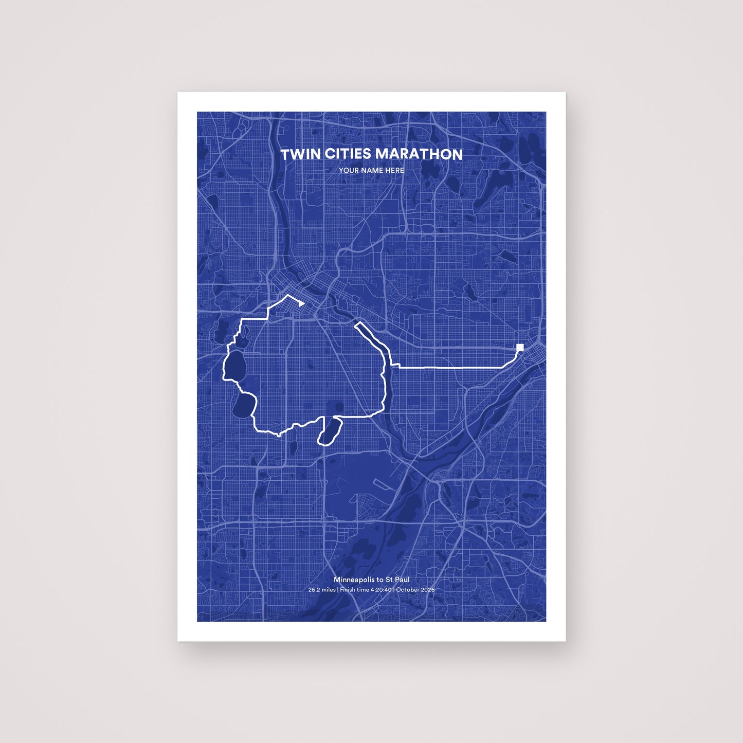 Twin Cities Marathon personalised map print
