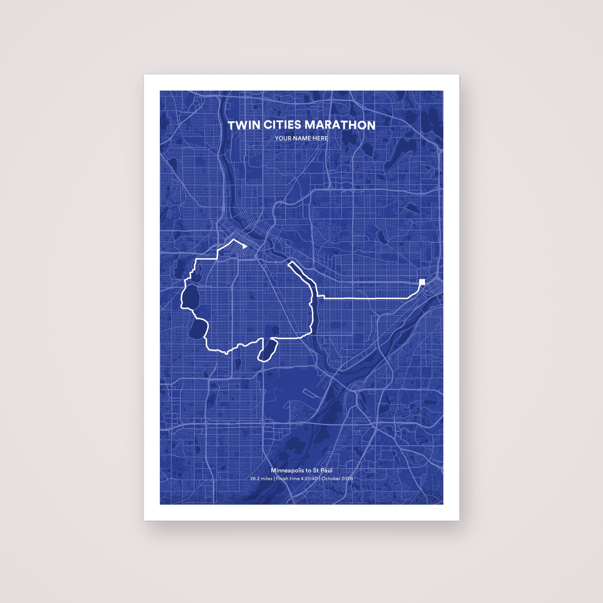 Twin Cities Marathon personalised map print