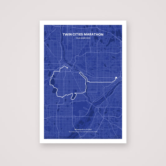 Twin Cities Marathon personalised map print