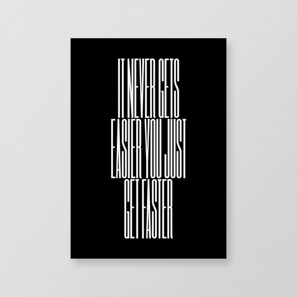 It never gets easier you just get faster – Greg LeMond – Poster – The English Cyclist