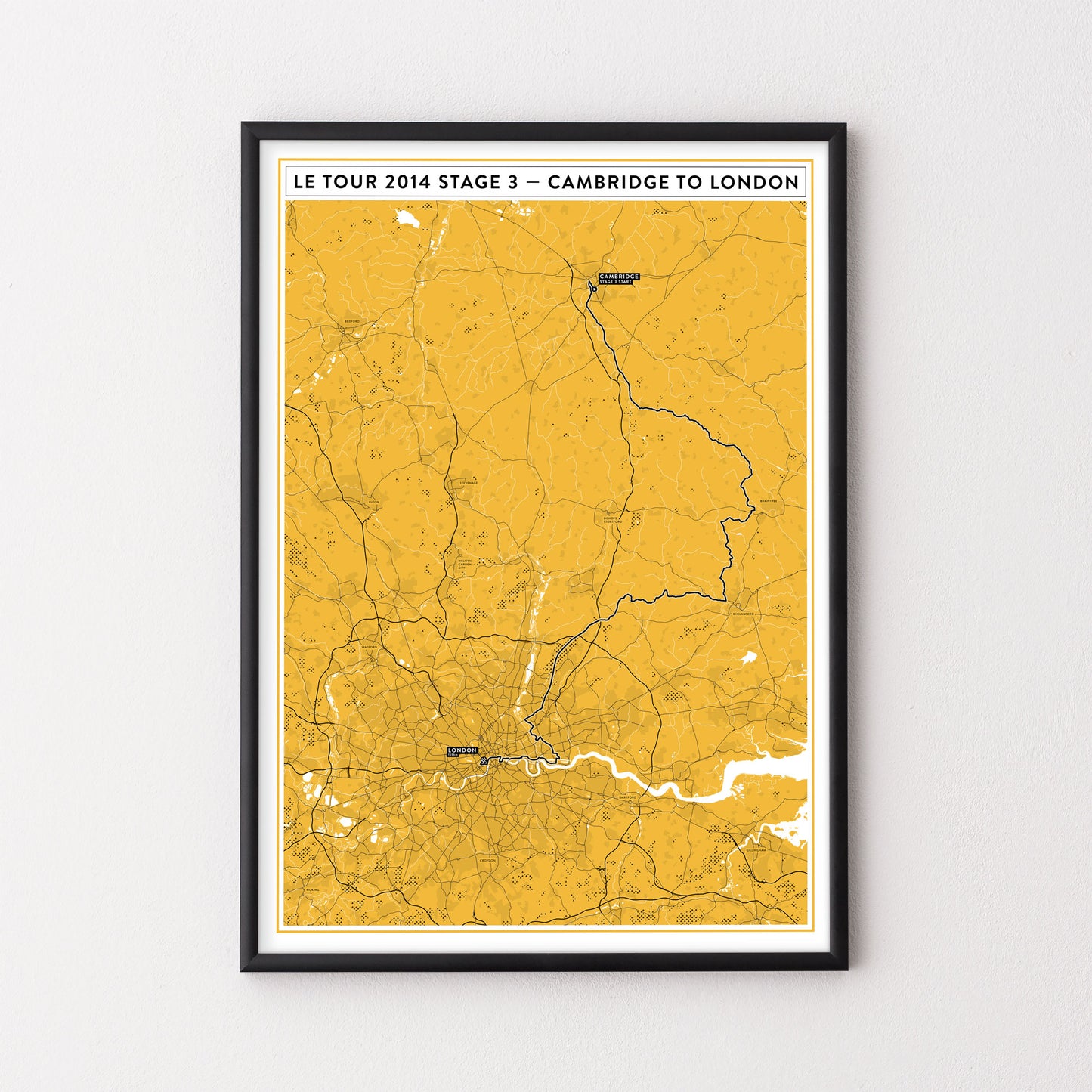 Tour de France 2014 Stage 3 Map Yorkshire – Poster – The English Cyclist