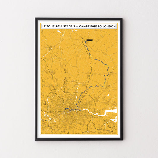 Tour de France 2014 Stage 3 Map Yorkshire – Poster – The English Cyclist