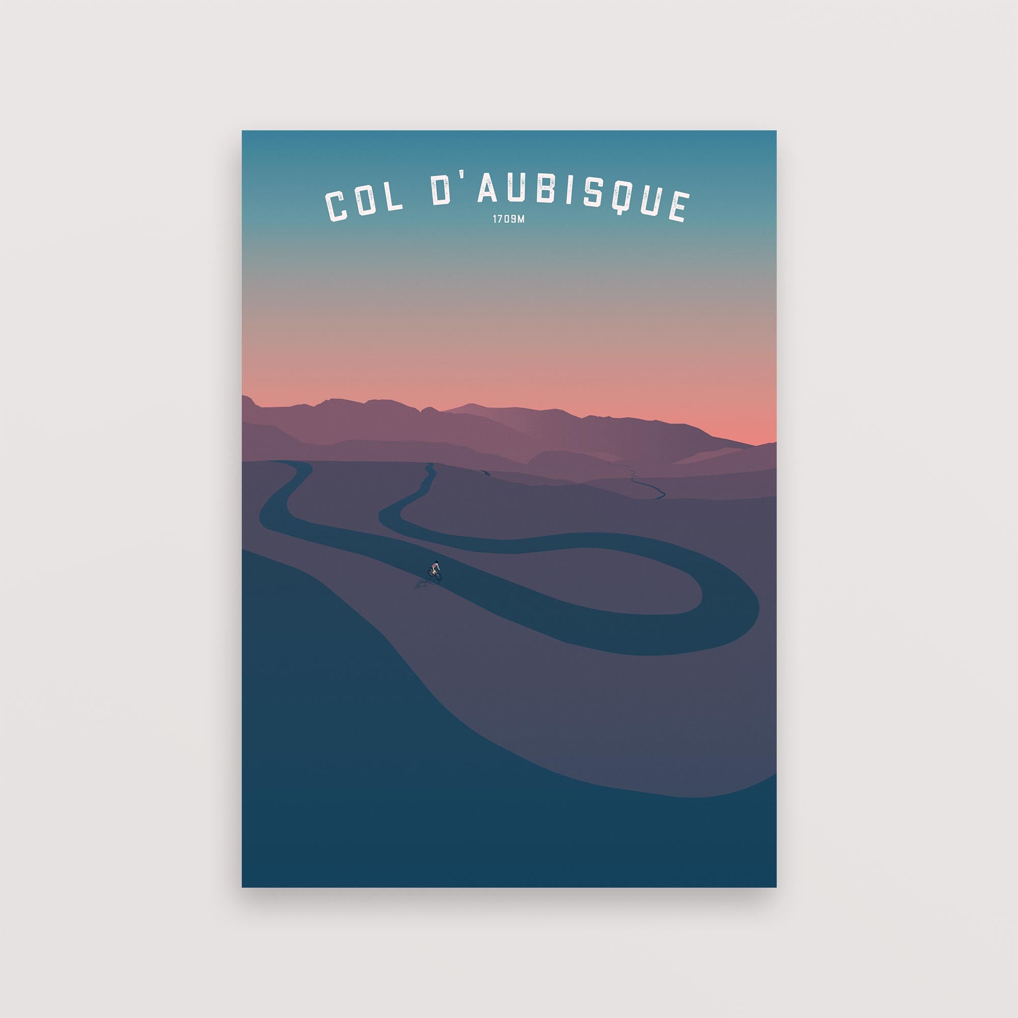 Col d'Aubisque Climb Cycling Poster Landscape The English Cyclist