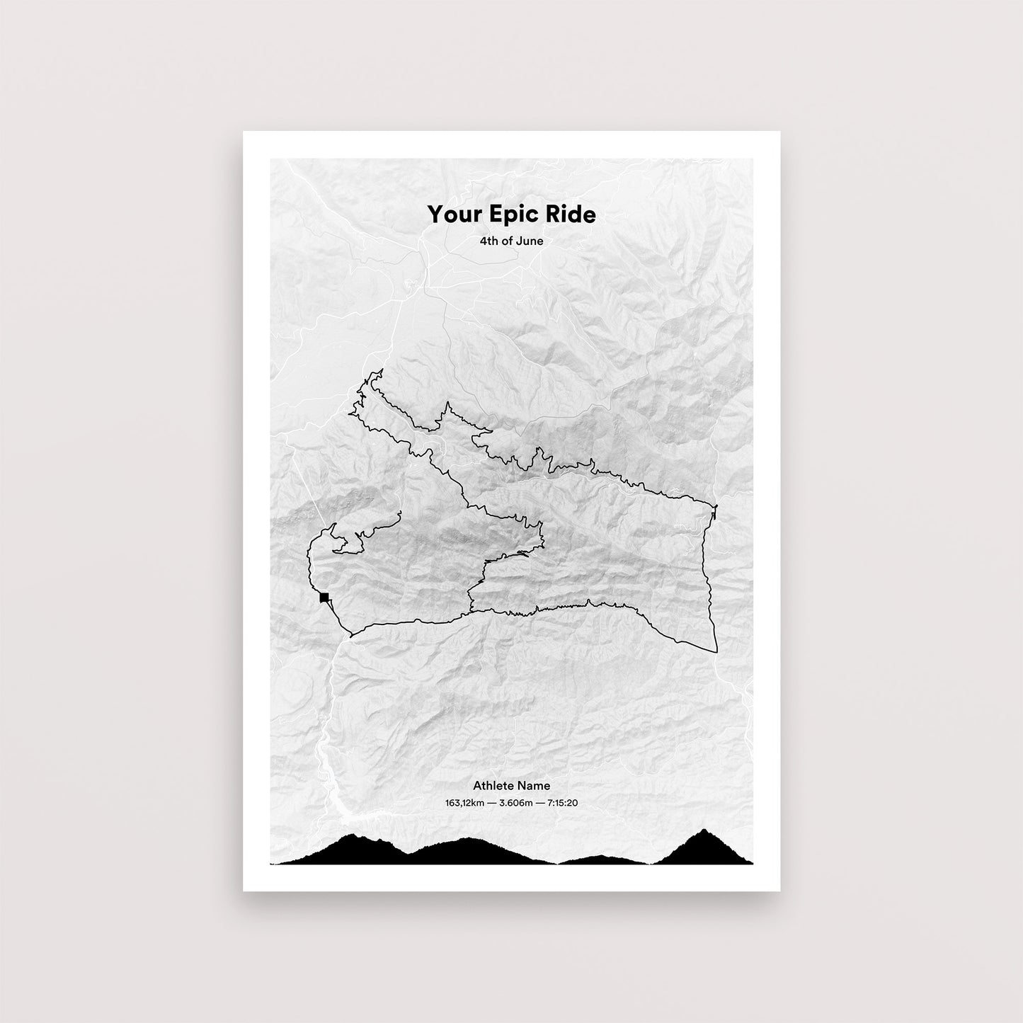 Your epic ride cycling map | Poster | The English Cyclist