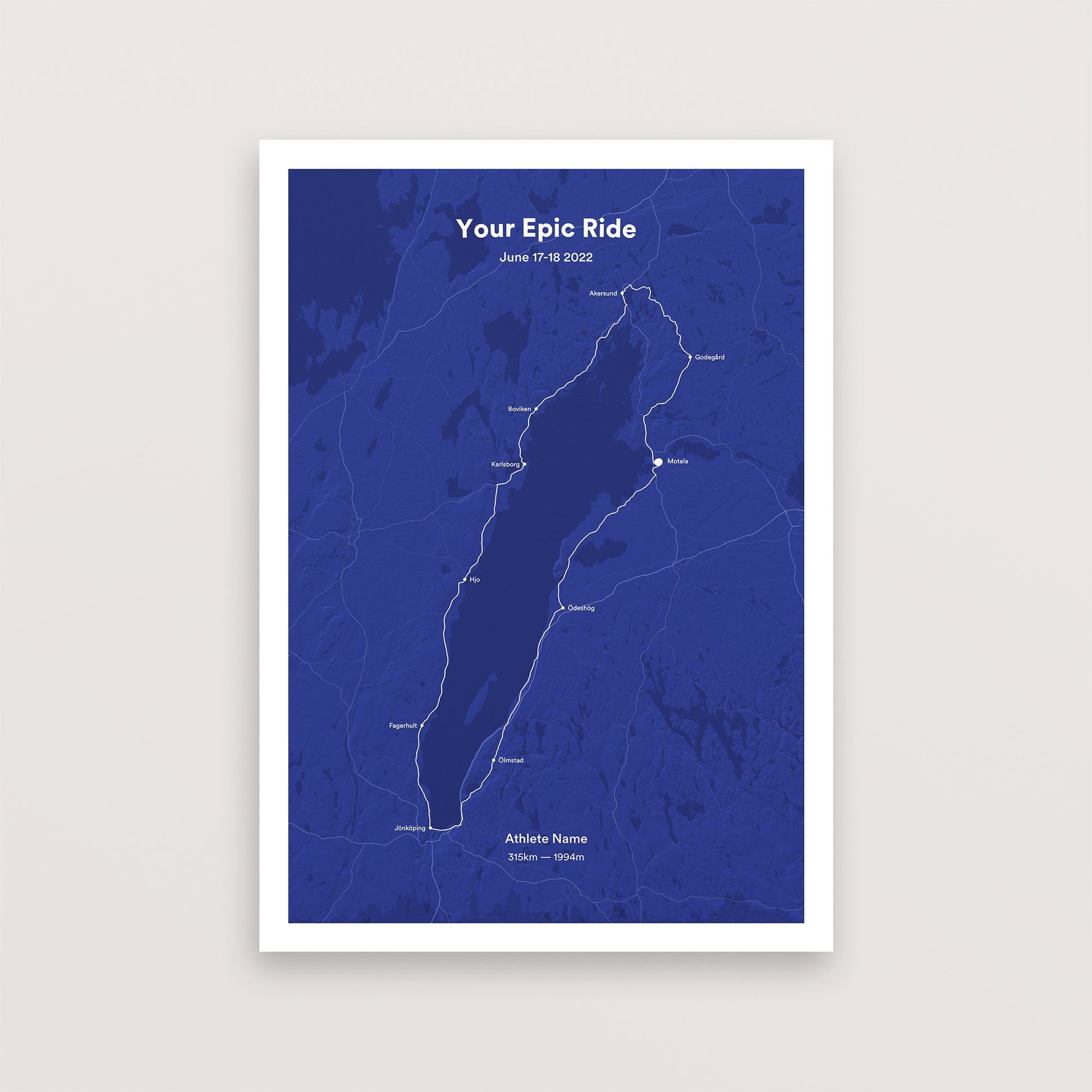 Your epic ride cycling map | Poster | The English Cyclist