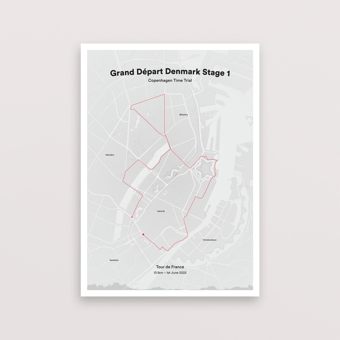 Tour Grand Depart Denmark - Map Print - The English Cyclist