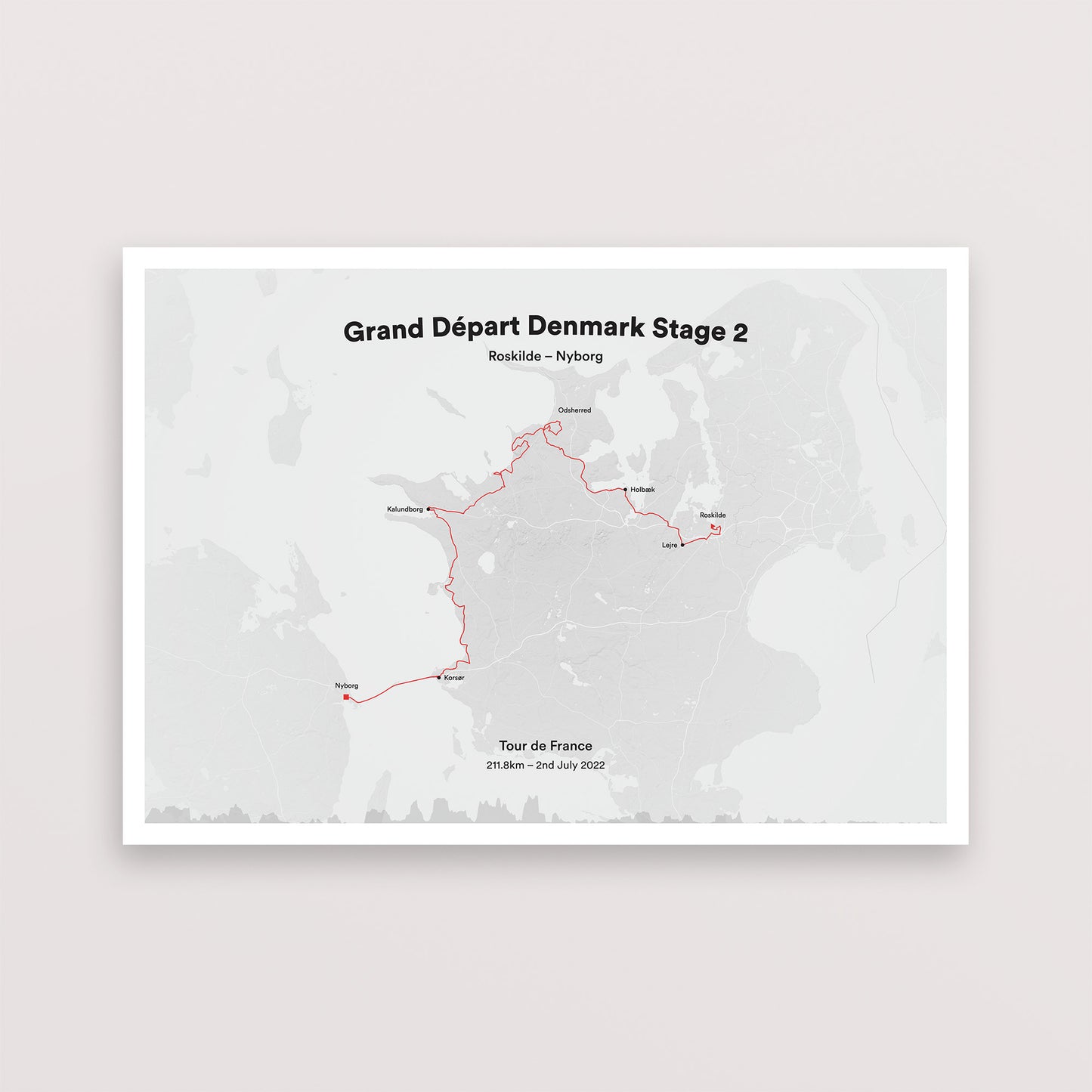 Grand Depart Denmark - Map Print - The English Cyclist