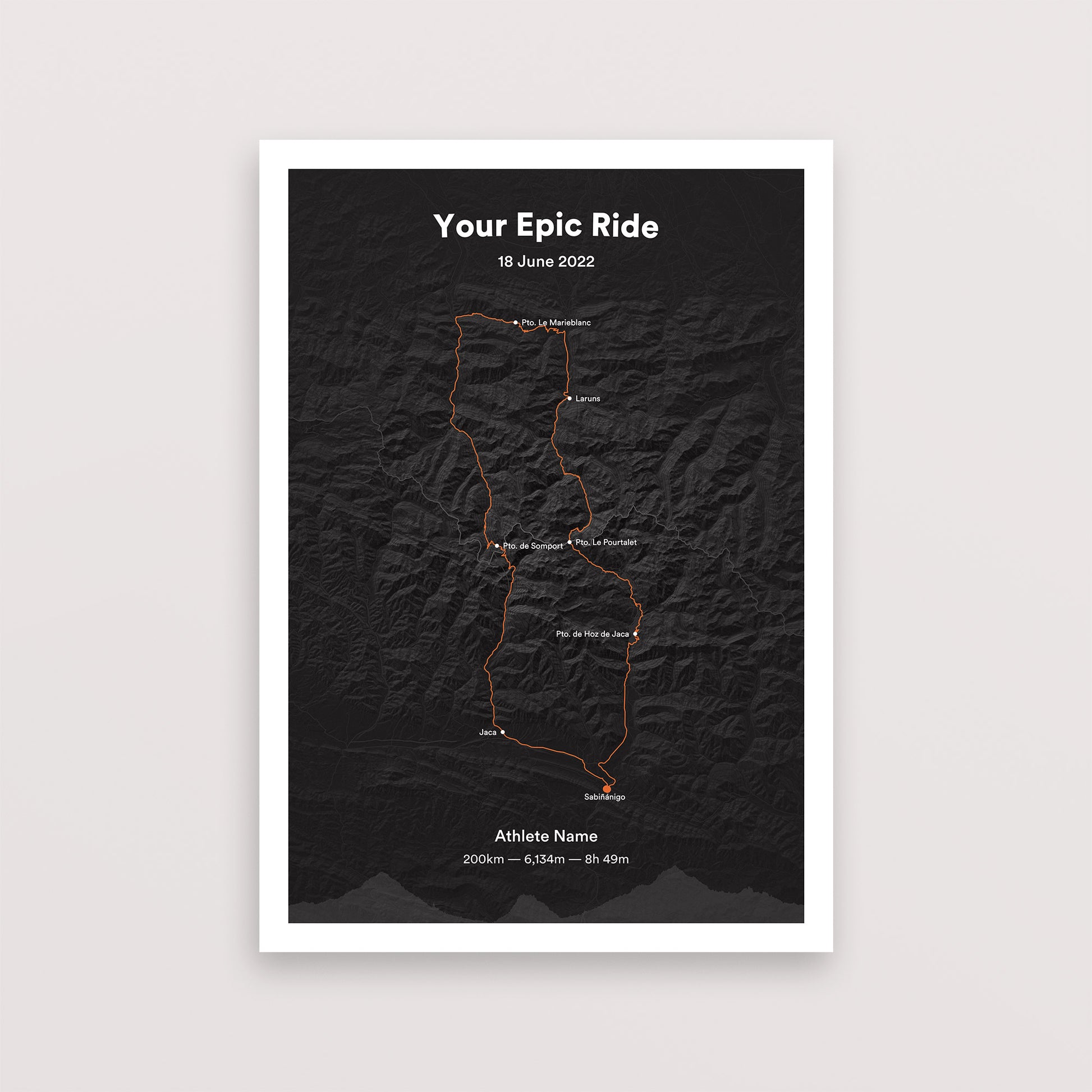 Your epic ride cycling map | Poster | The English Cyclist