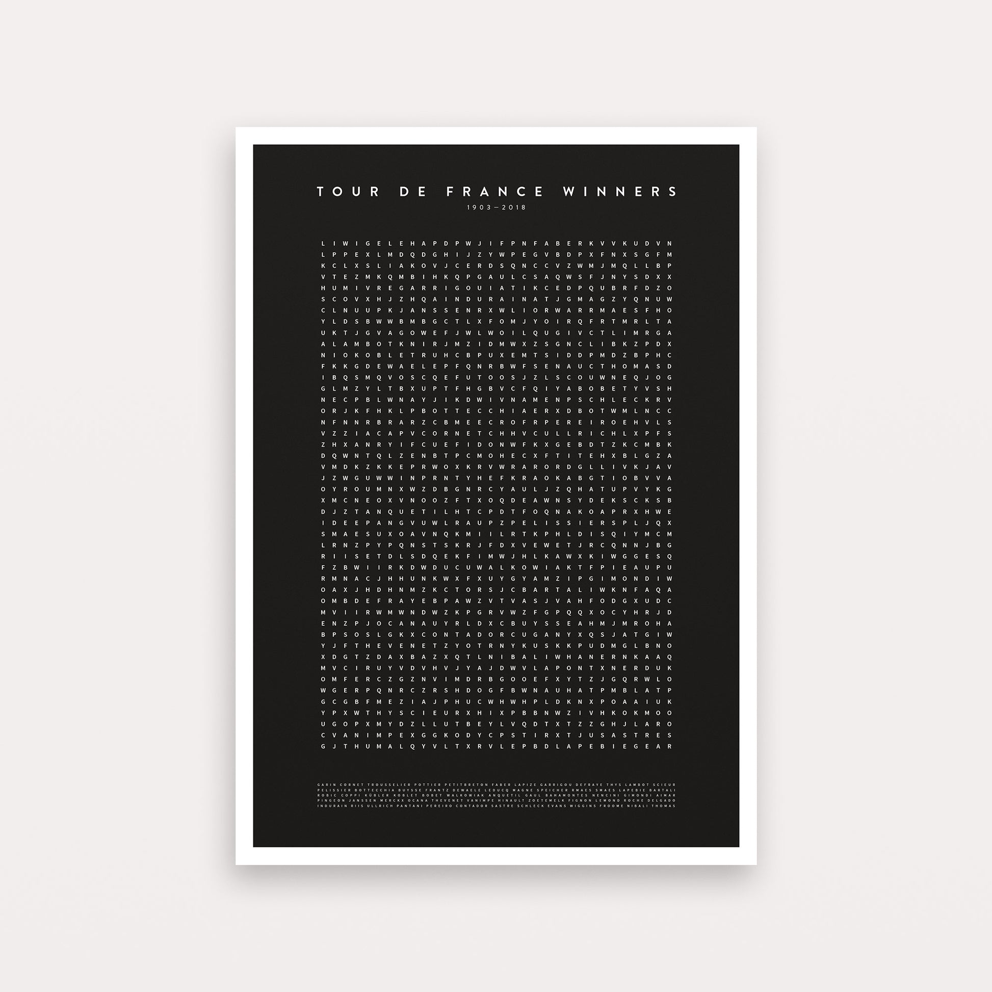 Tour De France Champions Word Search – Poster – The English Cyclist