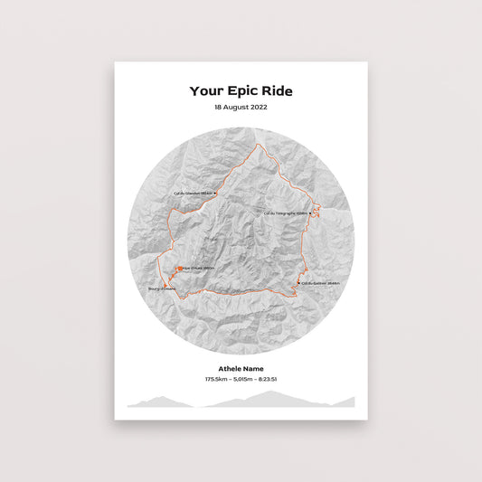 Your epic ride cycling map | Poster | The English Cyclist
