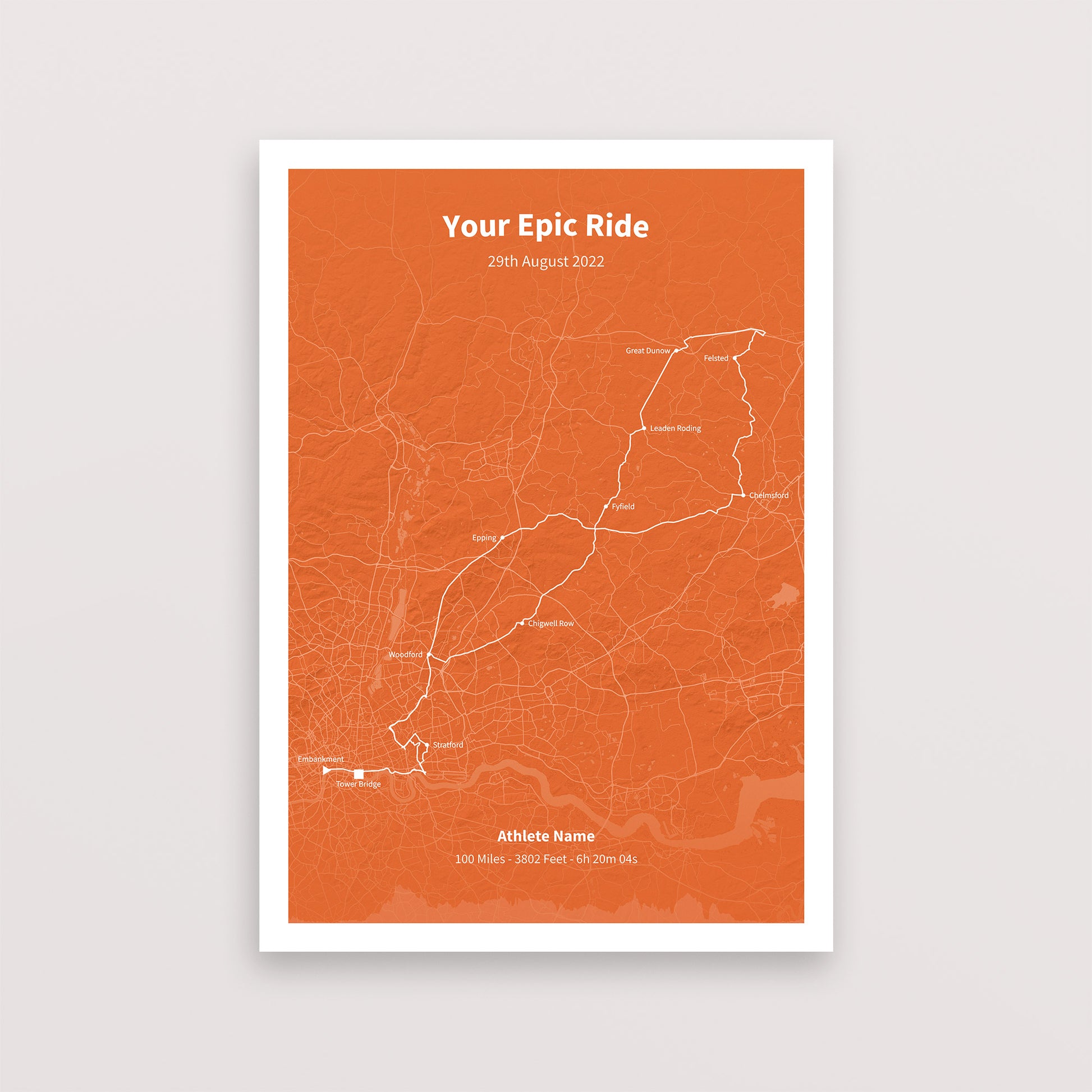 Your epic ride cycling map | Poster | The English Cyclist