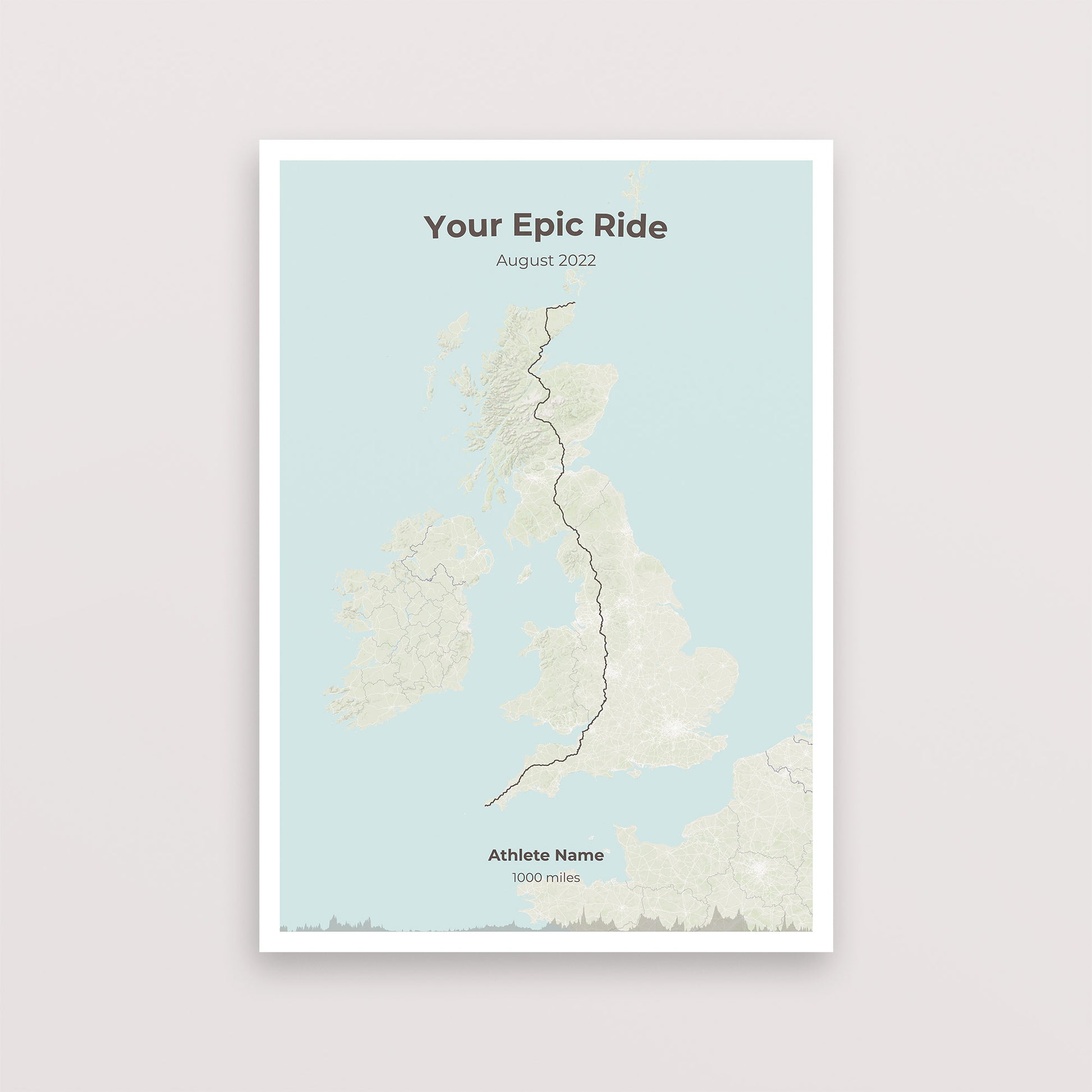 Your epic ride cycling map | Poster | The English Cyclist