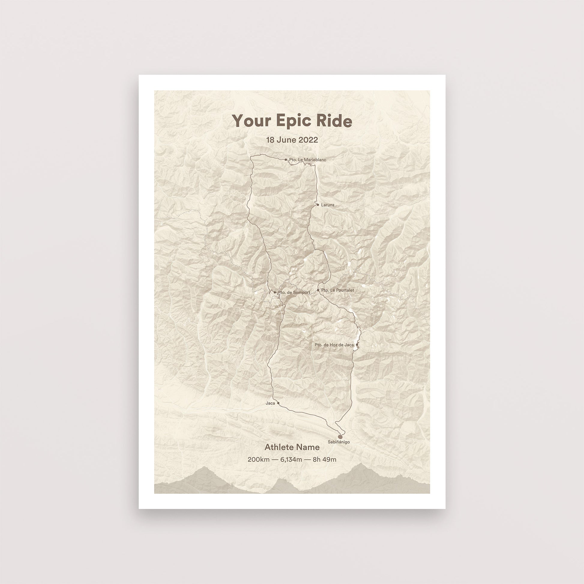 Your epic ride cycling map | Poster | The English Cyclist