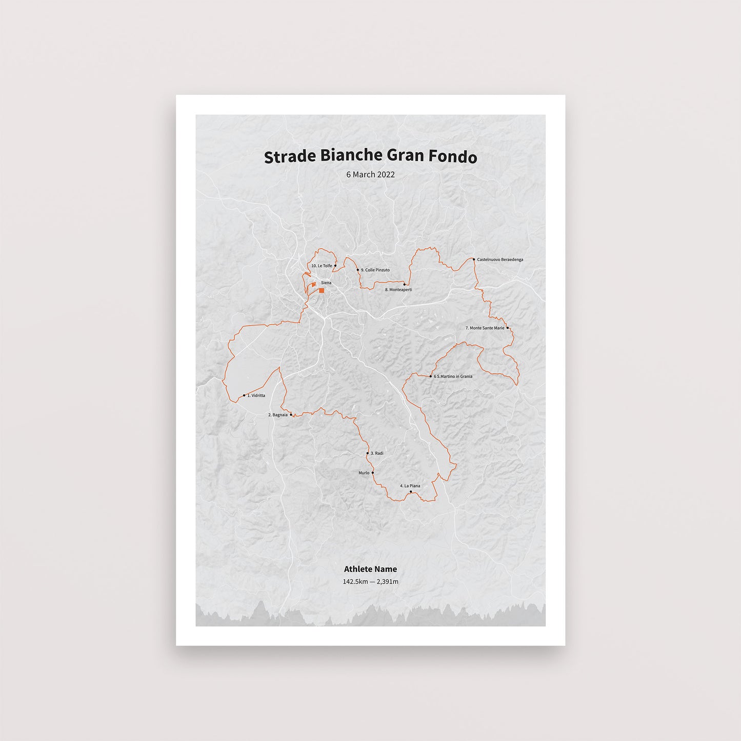 Strade Bianche Gran Fondo - Poster - The English Cyclist