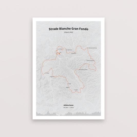 Strade Bianche Gran Fondo - Poster - The English Cyclist